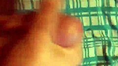 Young British twink masturbates with big cock in bedroom after gay porn viewing