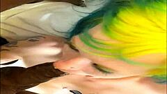 skinny whore sucking that big black cock like a pro