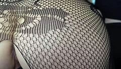 Cutie in red shoes gets anal in kitchen