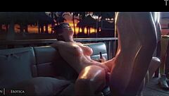 Tifa From Overwatch Receives Blowjob And Positions With Friends