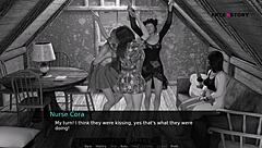 Exclamatory-Provocative Nurse Cora and Lemon in WILD GROUP SEX at Dusklight Manor!