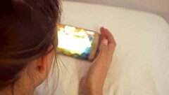 teen gets creampied hard while messing on her phone