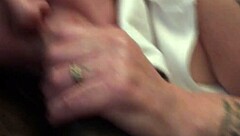 Loopy Lou gives an amateur blowjob in the room