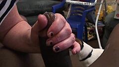 Loopy Lou gives an amateur blowjob in the room