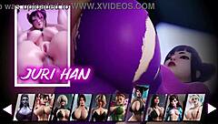 Sex game features chun li, yorha 2b, and widowmaker in anal action