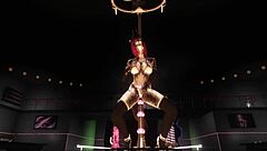 ryo explores the red robin lounge, dancing on a machine table in a wild night.