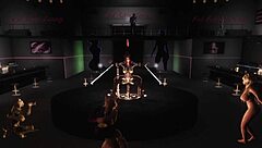 ryo explores the red robin lounge, dancing on a machine table in a wild night.