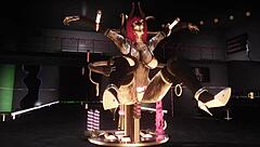 ryo探索红罗宾休息室，在机器台上狂野跳舞