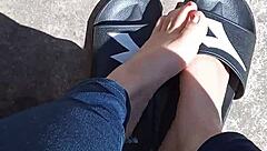 Feet Relaxing in the Sun Before Pedicure