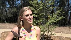 blonde babe dives into a wild journey with toys and lezdom play.