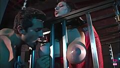 Will the caged brunette deepthroat and suck cock to earn her freedom?