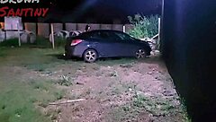 Bruna gets fucked with a big black cock in the club parking lot