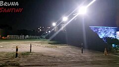 Bruna gets fucked with a big black cock in the club parking lot