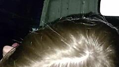 Damn, sexy girl sucking cock behind the truck downtown!