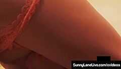 Sex-Starved Sunny Lane Feels Ecstasy Fingering Her Wet Pussy