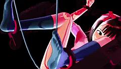 Intense 3D Anime Action in Purupuru Haruka 09 String Pulling Game