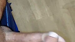 Masturbation session with cum spilling all over hotel floor