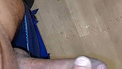 Masturbation session with cum spilling all over hotel floor