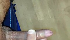 Masturbation session with cum spilling all over hotel floor