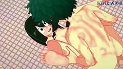 Himiko Toga, Tsuyu Asui, and Izuku Midoriya in Wild Intense Sex Scene - My Hero Academia Hentai
