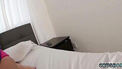 teen secretary in glasses fucks for cash at college