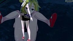 anna from shaman king teases with her wet vagina