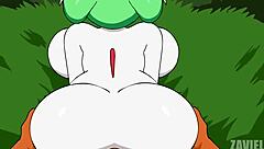 breeding with gardevoir and her monster cock cumshot on tits