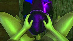 Raven slurps huge dick in 3D uncensored hentai! 😲