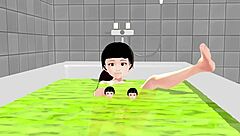 Koko A! I'll Show You Stripping Everything Off in the Bath!