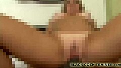 Big Black Strapon Stretches Wide!