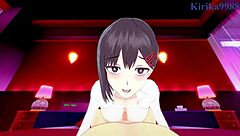 kobeni and makima getting intense with creampie action in chainsaw man hentai