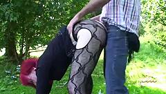 i fucked the horny neighbor's pussy outdoors