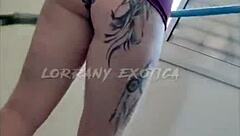 Albina shows off anal shorts