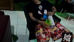 she was ready for action, husband couldn't keep up, friend helped