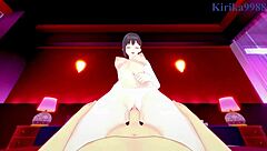 kobeni and makima getting intense with creampie action in chainsaw man hentai