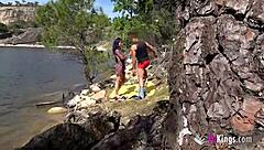 Just caught this amateur couple banging outdoors on voyeur cam