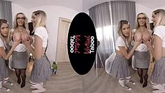 virtual taboo story unfolds as discipline becomes key to wild shaved pussy play