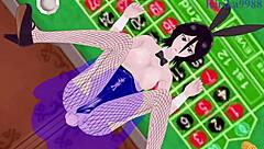 rukia kuchiki and yoruichi shih in bunny girl intense sex - bleach hentai