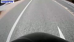 she's givin' a risky blowjob in the public toilet, quick and fast