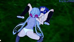 I love chris yukine and tsubasa kazanari's intense lesbian play with maria cadenzavna eve.