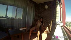Sara Ray Plays with Herself on Balcony for All Madrid, Oops!