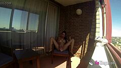 Sara Ray Plays with Herself on Balcony for All Madrid, Oops!