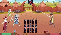 playing hot hentai game with big boobs in fantasy issekai.