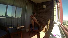 Sara Ray Plays with Herself on Balcony for All Madrid, Oops!
