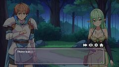 playing hot hentai game with big boobs in fantasy issekai.