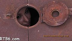 Bound European Couple Sucking and Fucking in Rough Hardcore Bondage Scene