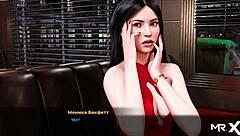 Fashion business exposes pussy in a restaurant scene