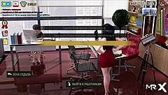 Fashion business exposes pussy in a restaurant scene