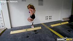 Wildest Booty Ever Gets Deepthroat and Cumshot on Shaved Blonde Pussy.