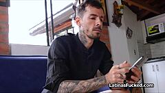 Latinas broken moped leads to random dick